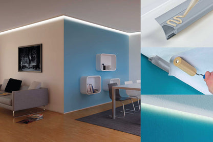Paulmann Function Corner Profil Outside Edge 2er Pack Grau Kunststoff