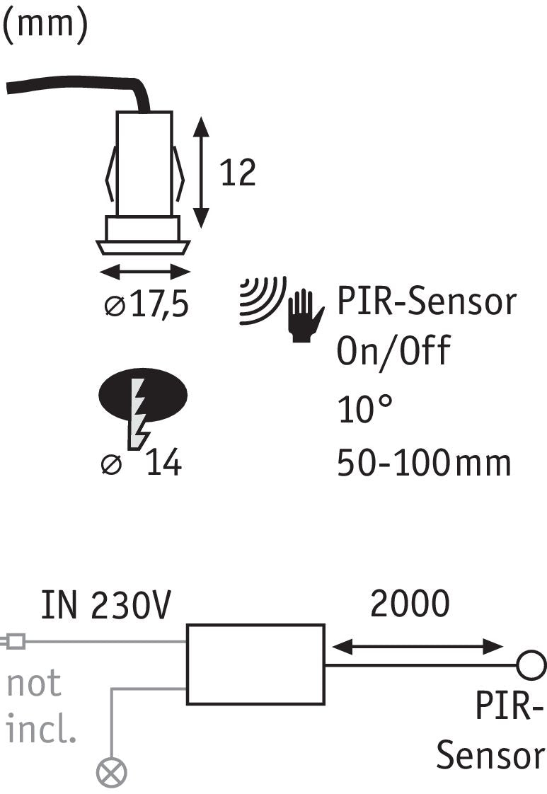 Paulmann Function PIR-Sensor max.60W/75W/250W 230V Weiß Kunststoff