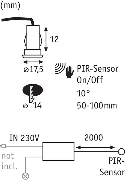 Paulmann Function PIR-Sensor max.60W/75W/250W 230V Weiß Kunststoff