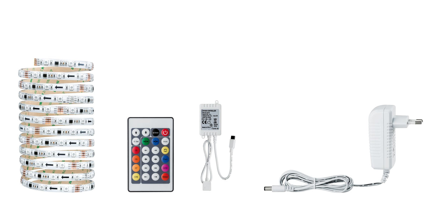 Paulmann Function Digital LED Strip Set 3m RGB 9,6W 230/12V 18VA Weiß Kunststoff
