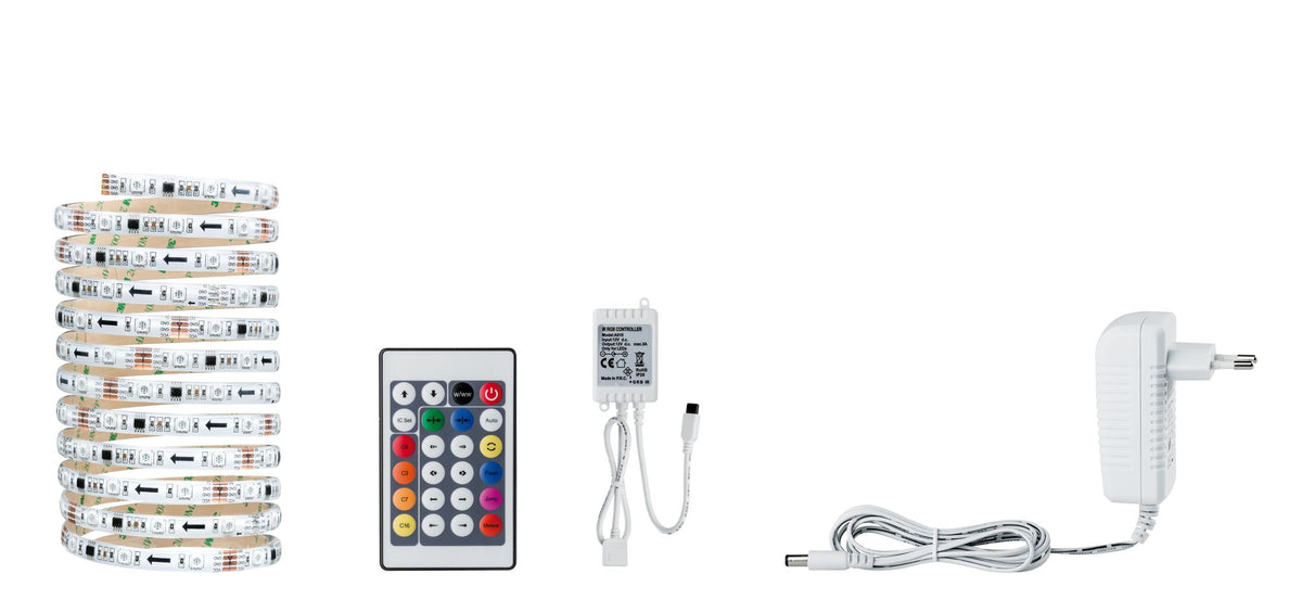 Paulmann Function Digital LED Strip Set 3m RGB 9,6W 230/12V 18VA Weiß Kunststoff