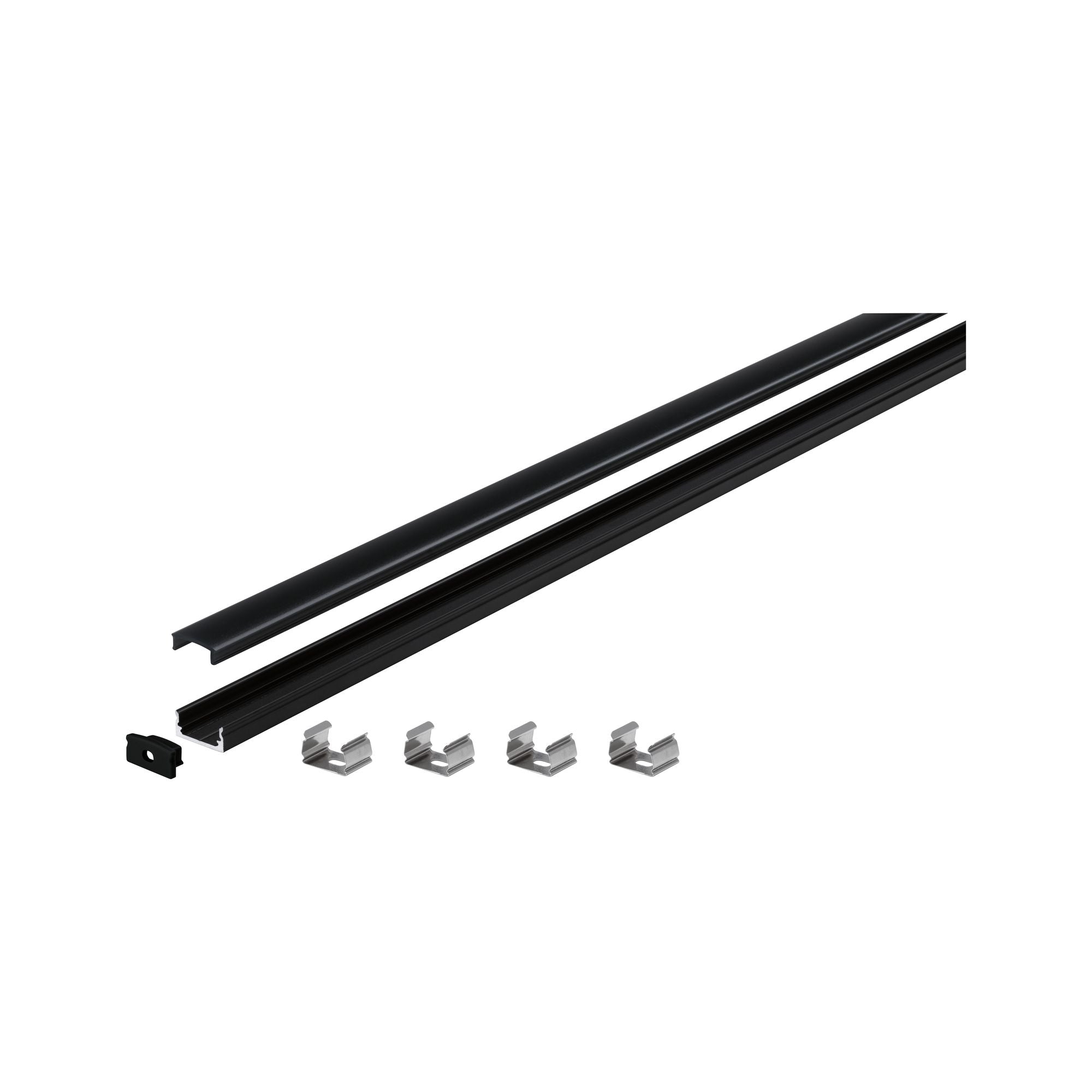 Paulmann Base Profil mit schwarzem Diffusor 2m schwarz eloxiert/schwarz Alu/Kunststoff