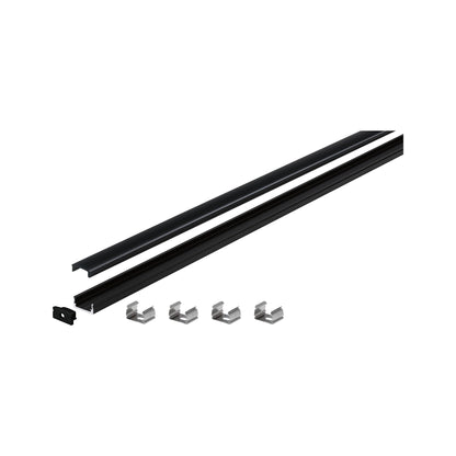 Paulmann Base Profil mit schwarzem Diffusor 2m schwarz eloxiert/schwarz Alu/Kunststoff