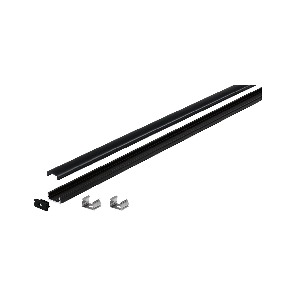 Paulmann Base Profil mit schwarzem Diffusor 1m schwarz eloxiert/schwarz Alu/Kunststoff