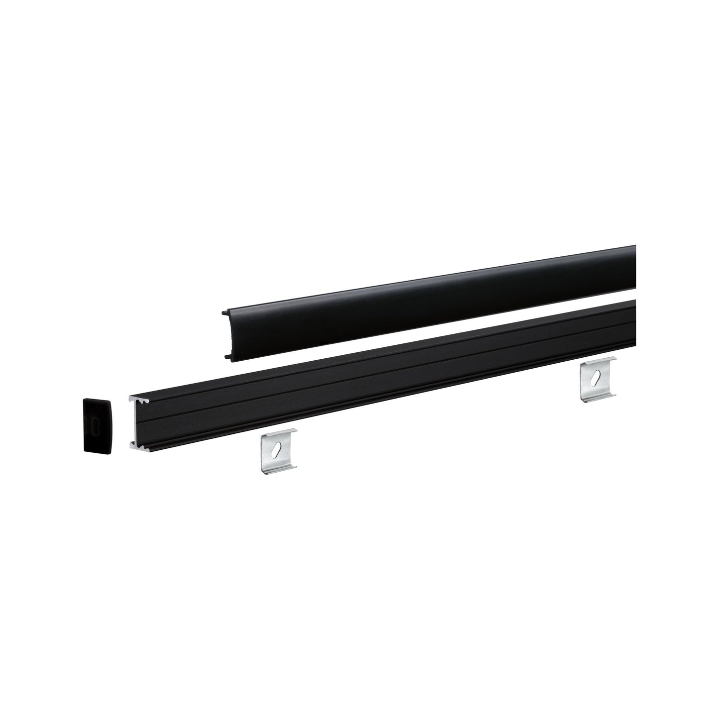 Paulmann Square Profil mit schwarzem Diffusor 1m schwarz eloxiert/schwarz Alu/Kunststoff