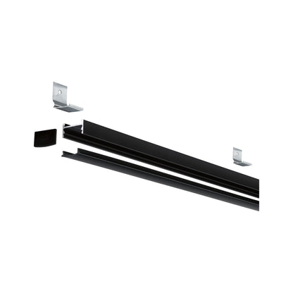 Paulmann Square Profil mit schwarzem Diffusor 1m schwarz eloxiert/schwarz Alu/Kunststoff