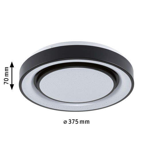 Paulmann LED Deckenleuchte Rainbow mit Regenbogeneffekt  375mm RGB, Tunable White 750lm 230V 22W  Schwarz,Weiß