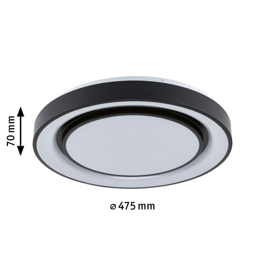 Paulmann LED Deckenleuchte Rainbow mit Regenbogeneffekt  475mm RGB, Tunable White 1500lm 230V 38,5W  Schwarz,Weiß