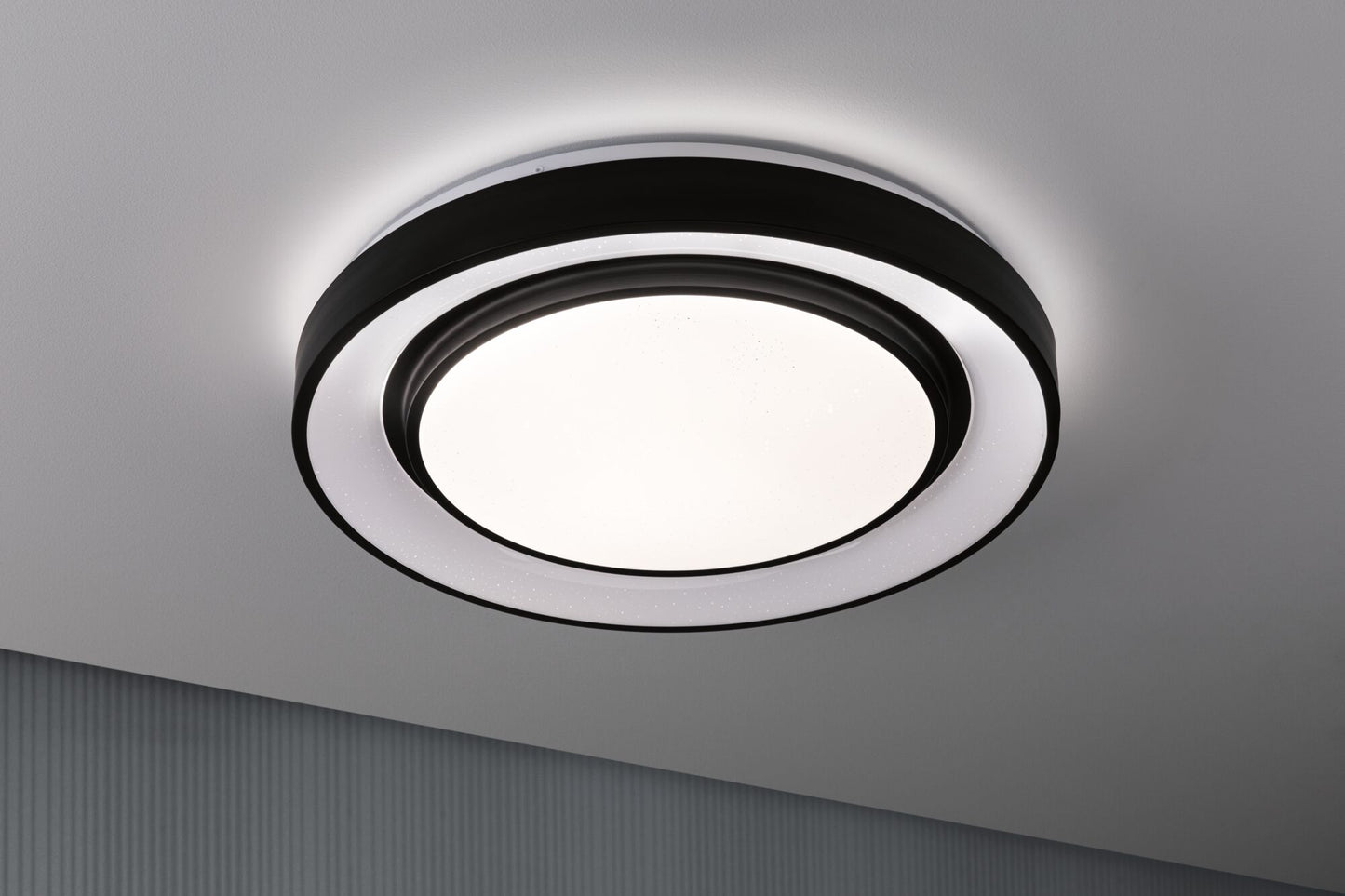 Paulmann LED Deckenleuchte Rainbow mit Regenbogeneffekt  475mm RGB, Tunable White 1500lm 230V 38,5W  Schwarz,Weiß