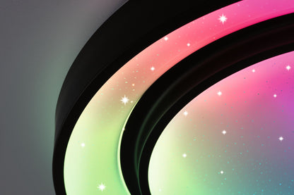 Paulmann LED Deckenleuchte Rainbow mit Regenbogeneffekt  475mm RGB, Tunable White 1500lm 230V 38,5W  Schwarz,Weiß
