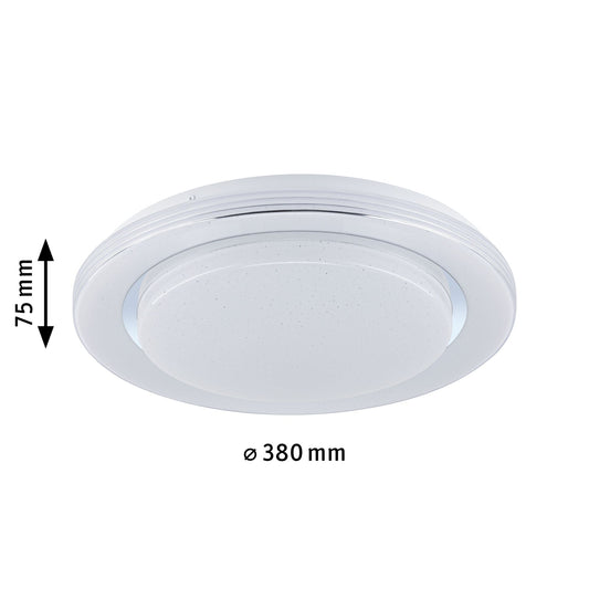Paulmann LED Deckenleuchte Rainbow mit Regenbogeneffekt  380mm RGB, Tunable White 1600lm 230V 22W  Chrom,Weiß