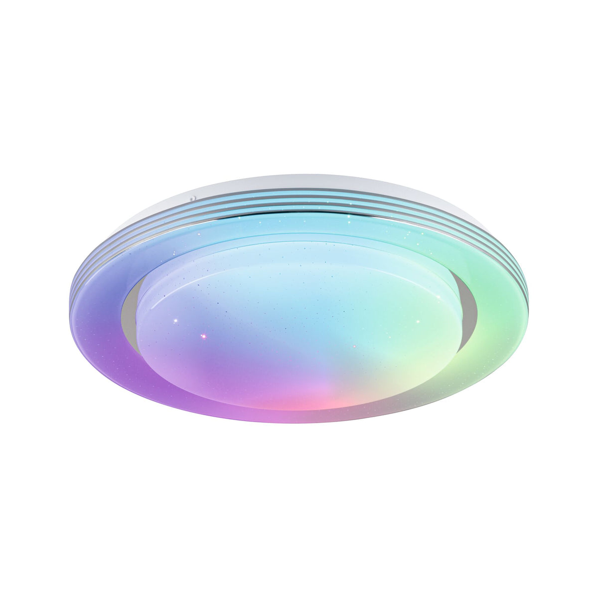 Paulmann LED Deckenleuchte Rainbow mit Regenbogeneffekt  380mm RGB, Tunable White 1600lm 230V 22W  Chrom,Weiß