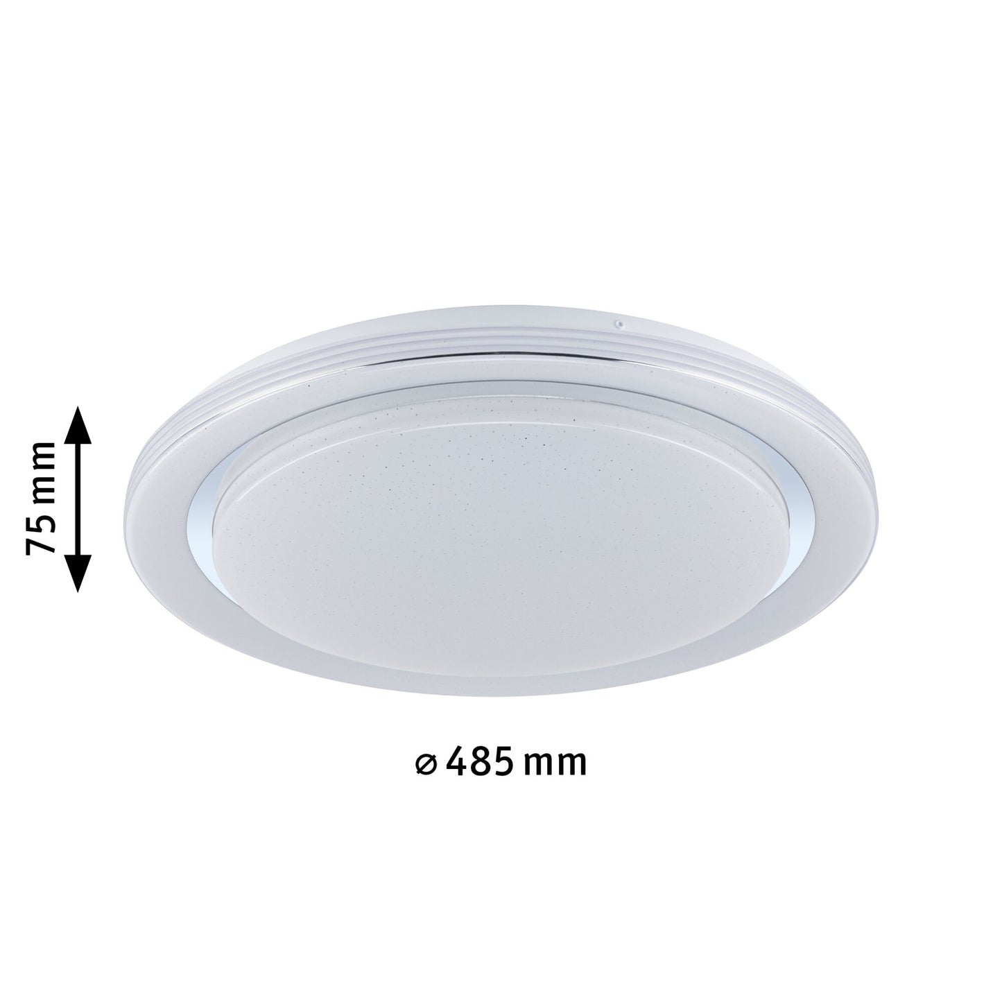 Paulmann LED Deckenleuchte Rainbow mit Regenbogeneffekt  485mm RGB, Tunable White 2800lm 230V 38,5W  Chrom,Weiß