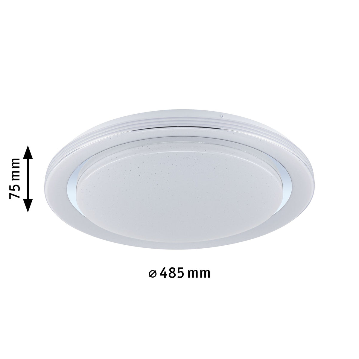 Paulmann LED Deckenleuchte Rainbow mit Regenbogeneffekt  485mm RGB, Tunable White 2800lm 230V 38,5W  Chrom,Weiß