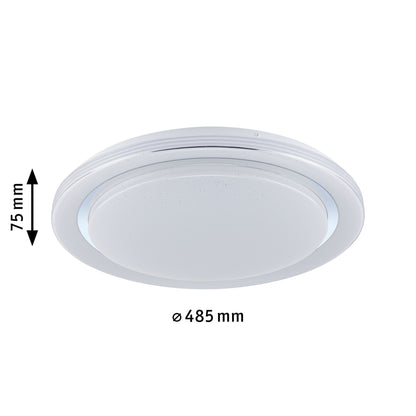 Paulmann LED Deckenleuchte Rainbow mit Regenbogeneffekt  485mm RGB, Tunable White 2800lm 230V 38,5W  Chrom,Weiß