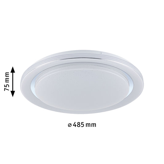 Paulmann LED Deckenleuchte Rainbow mit Regenbogeneffekt  485mm RGB, Tunable White 2800lm 230V 38,5W  Chrom,Weiß