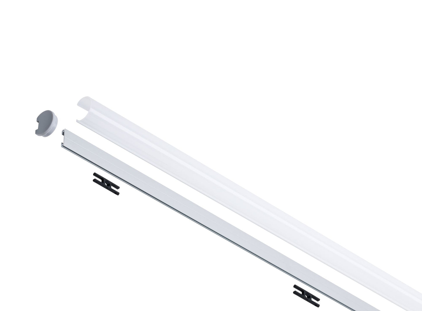 Paulmann Function Tube Profil 1m incl Clip + End Cap Alu elox/Satin Alu/Kunststoff