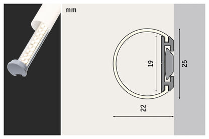 Paulmann Function Tube Profil 1m incl Clip + End Cap Alu elox/Satin Alu/Kunststoff
