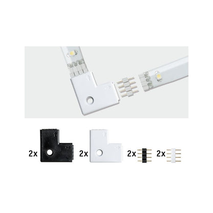 Paulmann Function YourLED Edge-Connector 90°4er Pack Weiß Schwarz