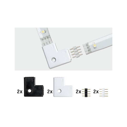 Paulmann Function YourLED Edge-Connector 90°4er Pack Weiß Schwarz