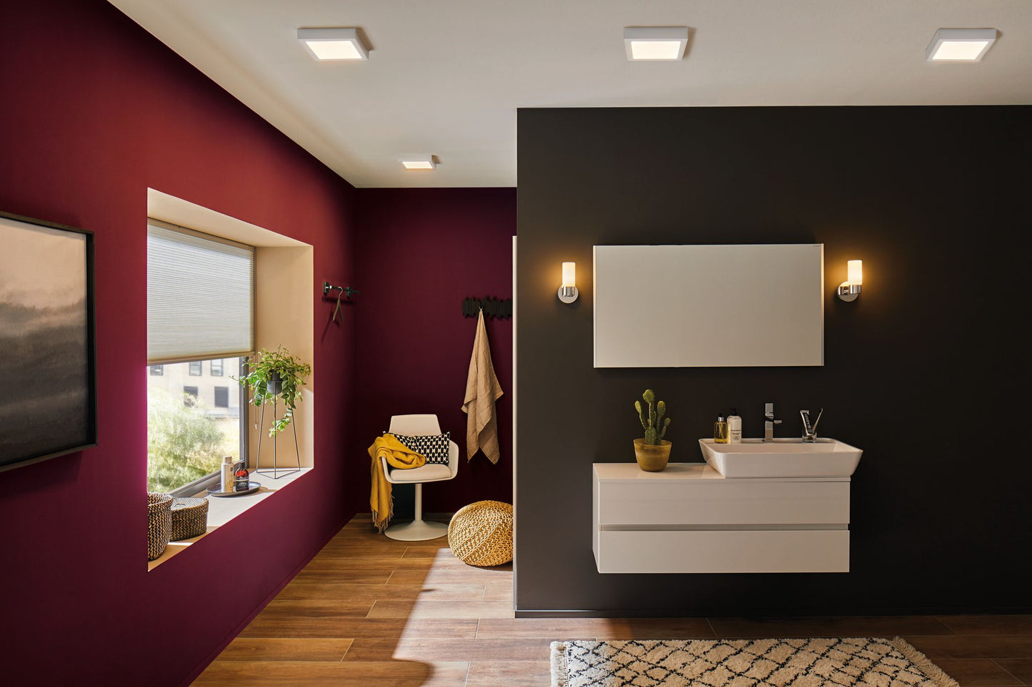 Paulmann WallCeiling Lunar LED-Panel 225x225mm 15,4W 230V Weiß matt Alu