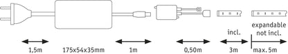 Paulmann Function MaxLED RGB Basisset 3m 40W 230/24V 60VA Silber Kst