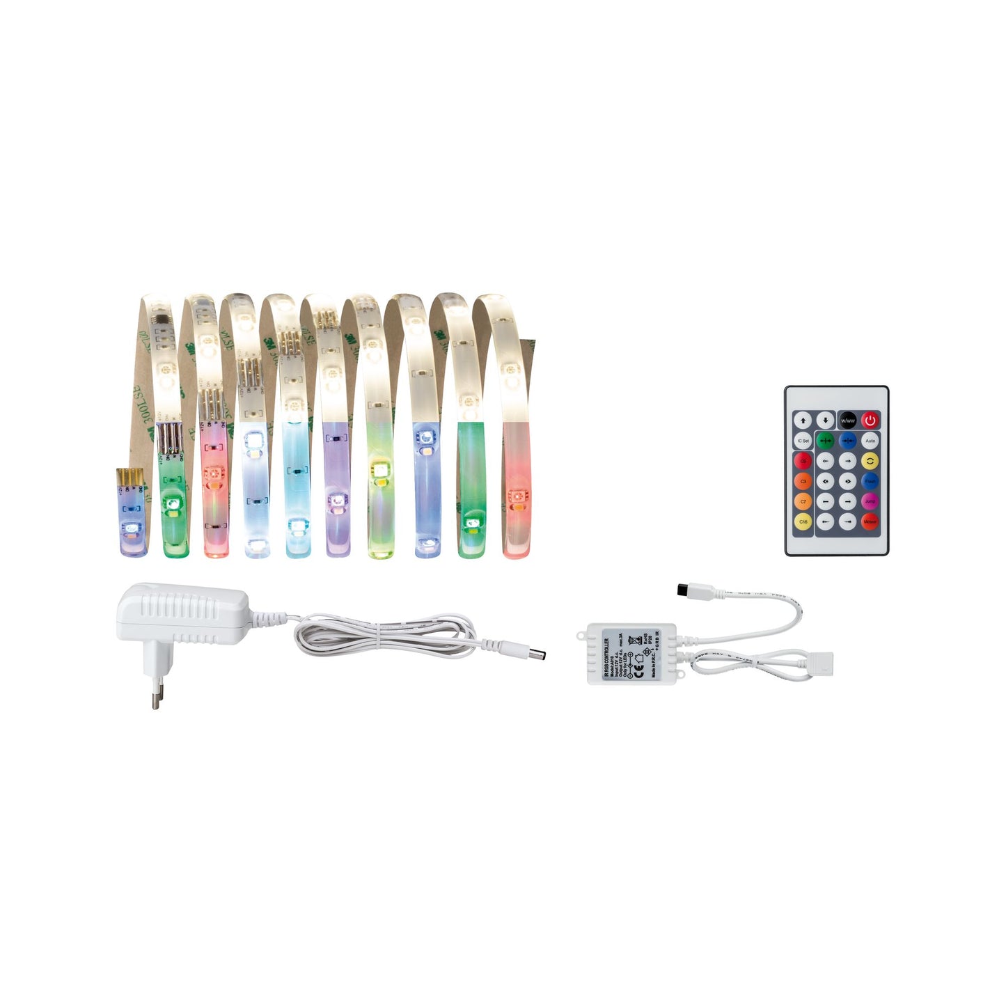 Paulmann Function Digital LED Strip Set 3m RGB+W 11,8W 230/12V 24VA Weiß Kunststoff