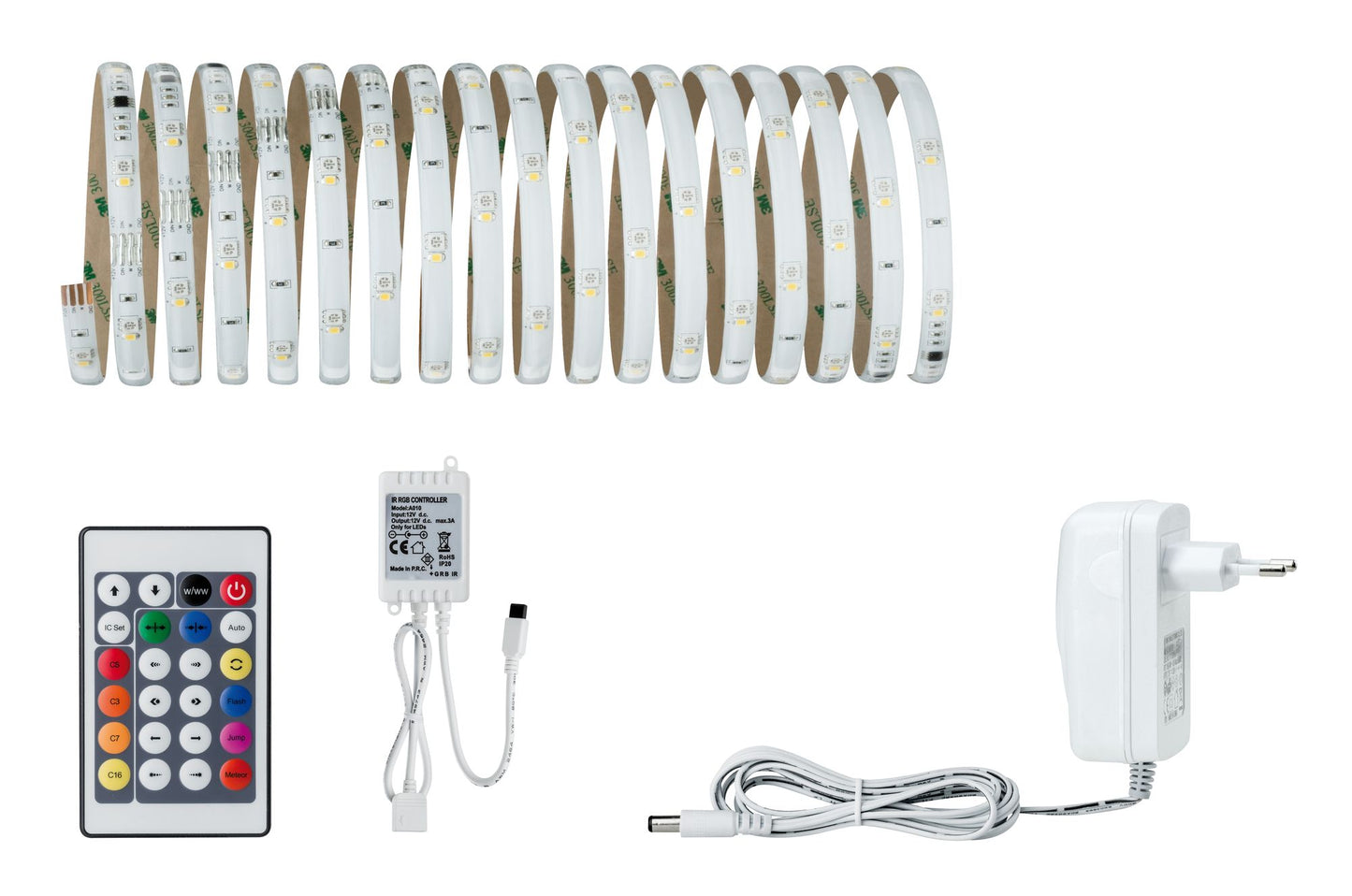 Paulmann Function Digital LED Strip Set 4,8m 12V RGB+W 18,8W 230/12V 24A Ws Kst