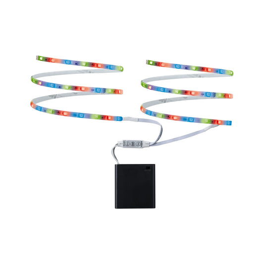 Paulmann Function Mobil Strip 2x80cm RGB 1,2W 9V 6LR61 Weiß Metall/Kunststoff