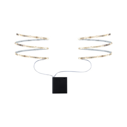 Paulmann Function Mobil Strip 2x80cm Warmweiß 1,2W 9V 6LR61 Weiß Metall/Kunststoff