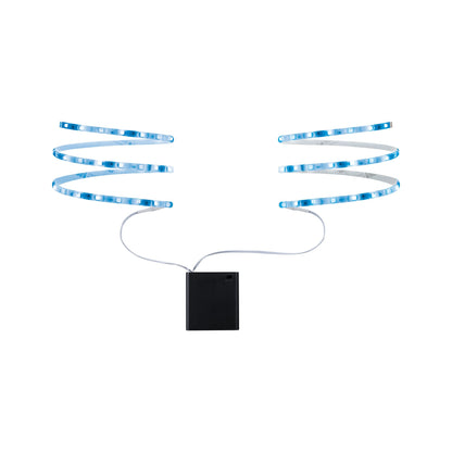 Paulmann Function Mobil Strip 2x80cm Blau 0,6W 9V 4xAA Weiß Metall/Kunststoff
