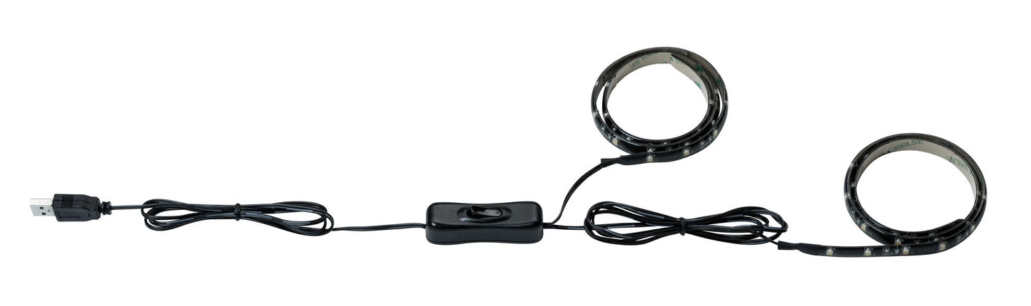 Paulmann Function USB-Strip 2x50cm Warmweiß 2W 5V Schwarz Metall/Kunststoff