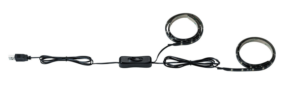 Paulmann Function USB-Strip 2x50cm Warmweiß 2W 5V Schwarz Metall/Kunststoff