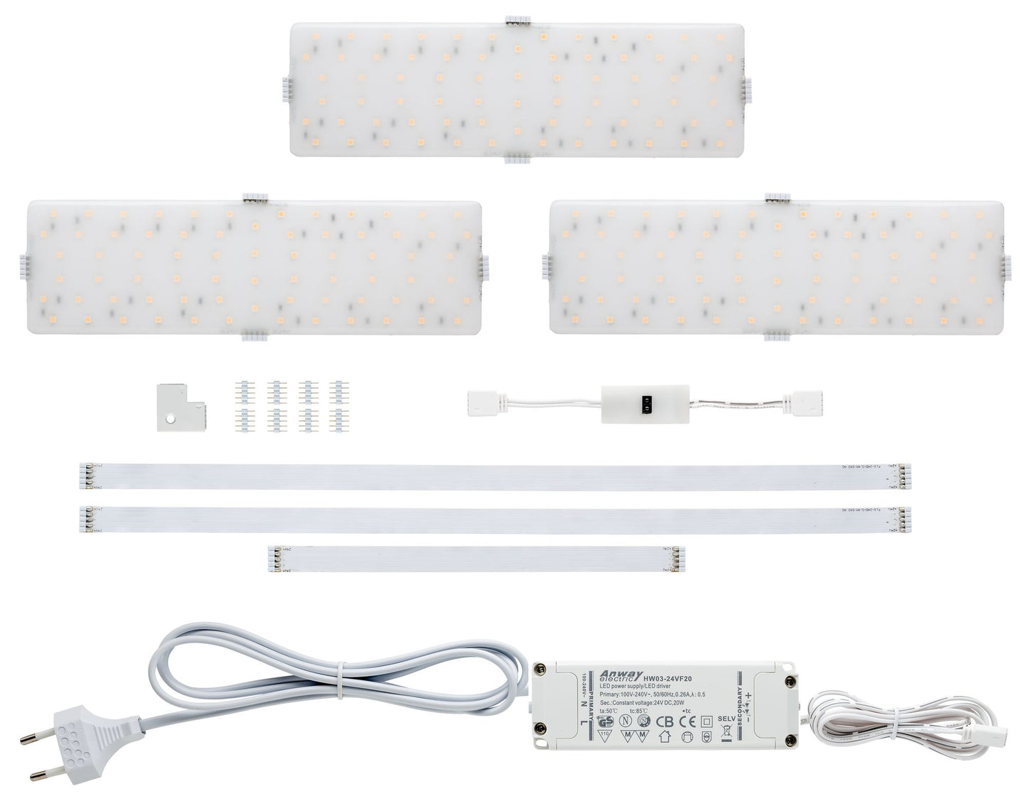 Paulmann Function MaxLED Softpad Basisset 3x6,6W 3x220x65mm 230/24V 24VA Silber Kst