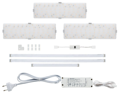 Paulmann Function MaxLED Softpad Basisset 3x6,6W 3x220x65mm 230/24V 24VA Silber Kst
