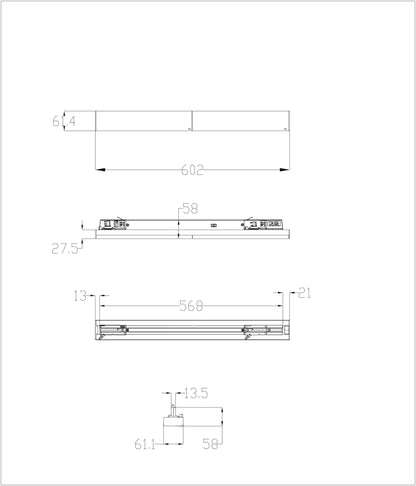 Deko-Light Linear Pro 60, 20 W, DALI, 3000 K, Weiß