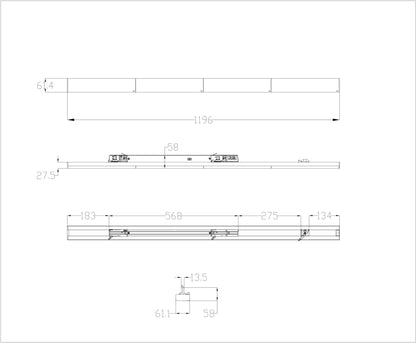 Deko-Light Linear Pro 120, 40 W, DALI, 3000/3500/4000 K, Weiß
