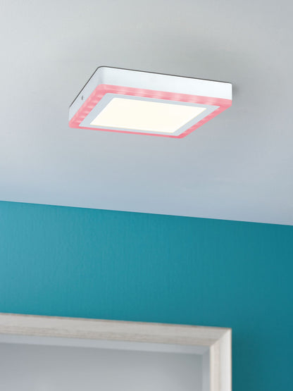 Paulmann WallCeiling Sol RGB LED-Panel 9,4W+4,6W 245x245mm Weiß 230V Alu