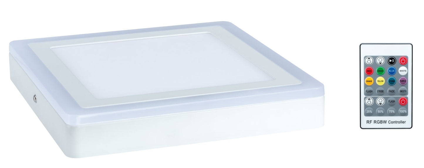 Paulmann WallCeiling Sol RGB LED-Panel 9,4W+4,6W 245x245mm Weiß 230V Alu