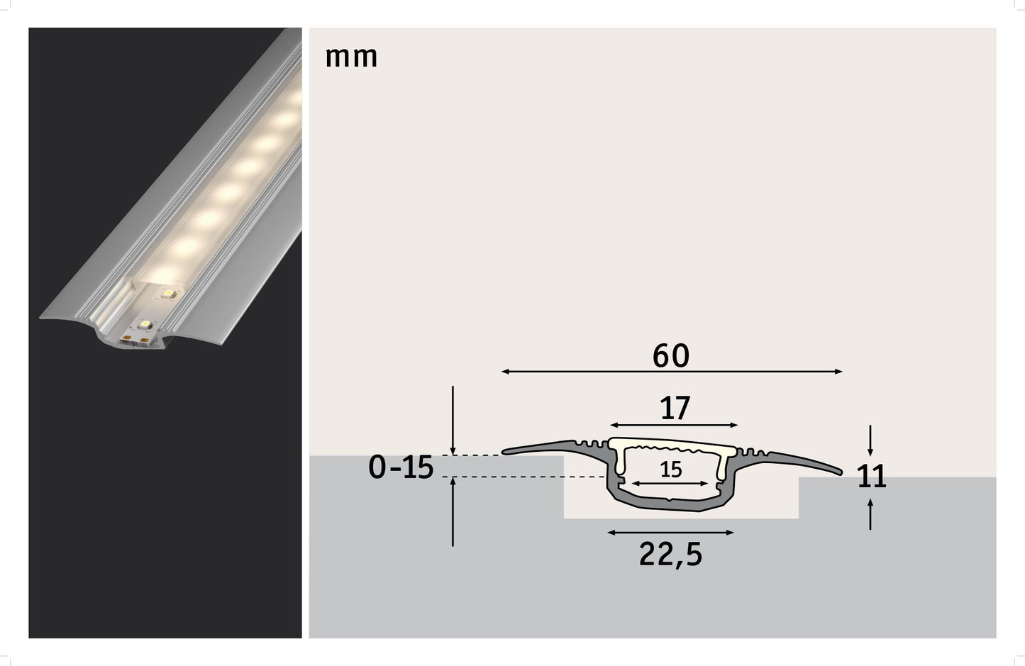 Paulmann Function Step Profil Diffusor 200cm Alu eloxiert/Satin Alu/Kunststoff