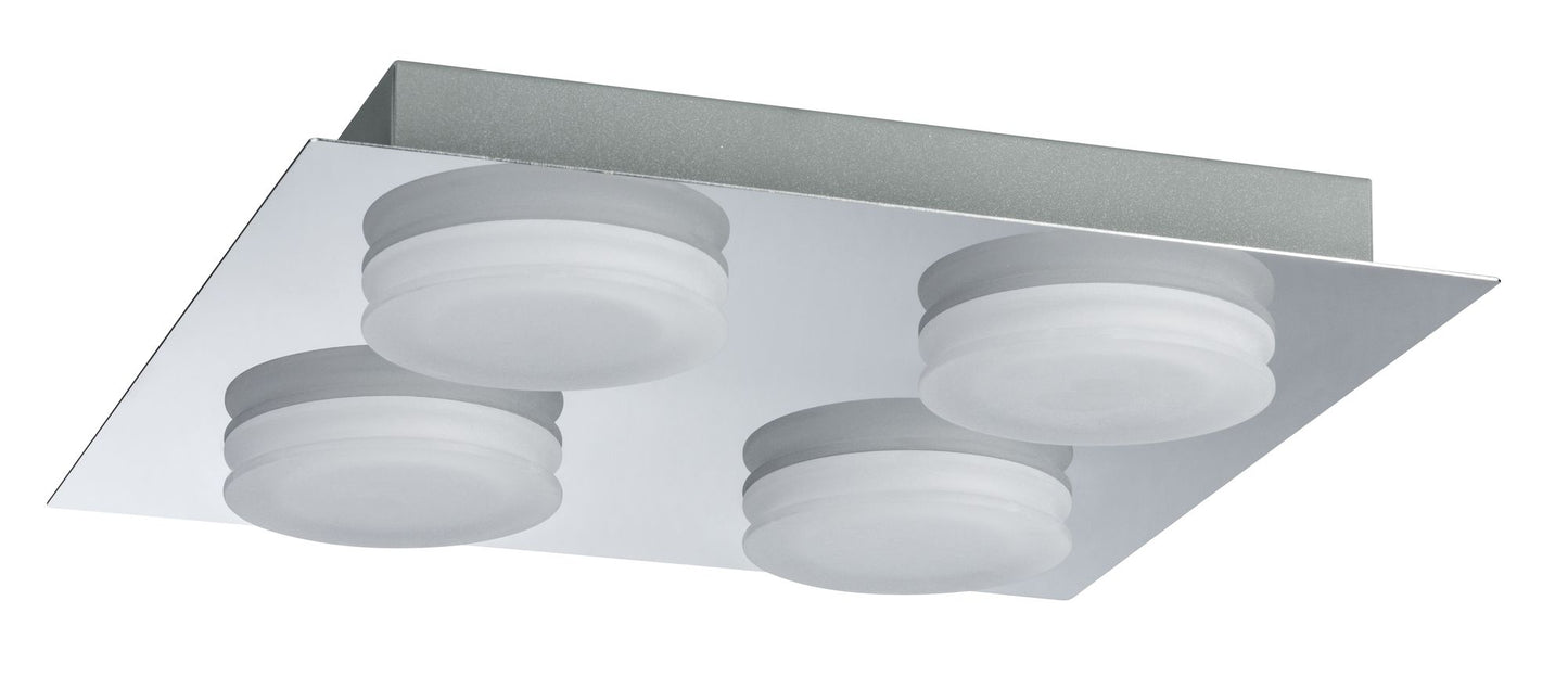 Paulmann WallCeiling Doradus IP23 LED 4x5W 250x250mm Chrom 230V Metall/Kunststoff
