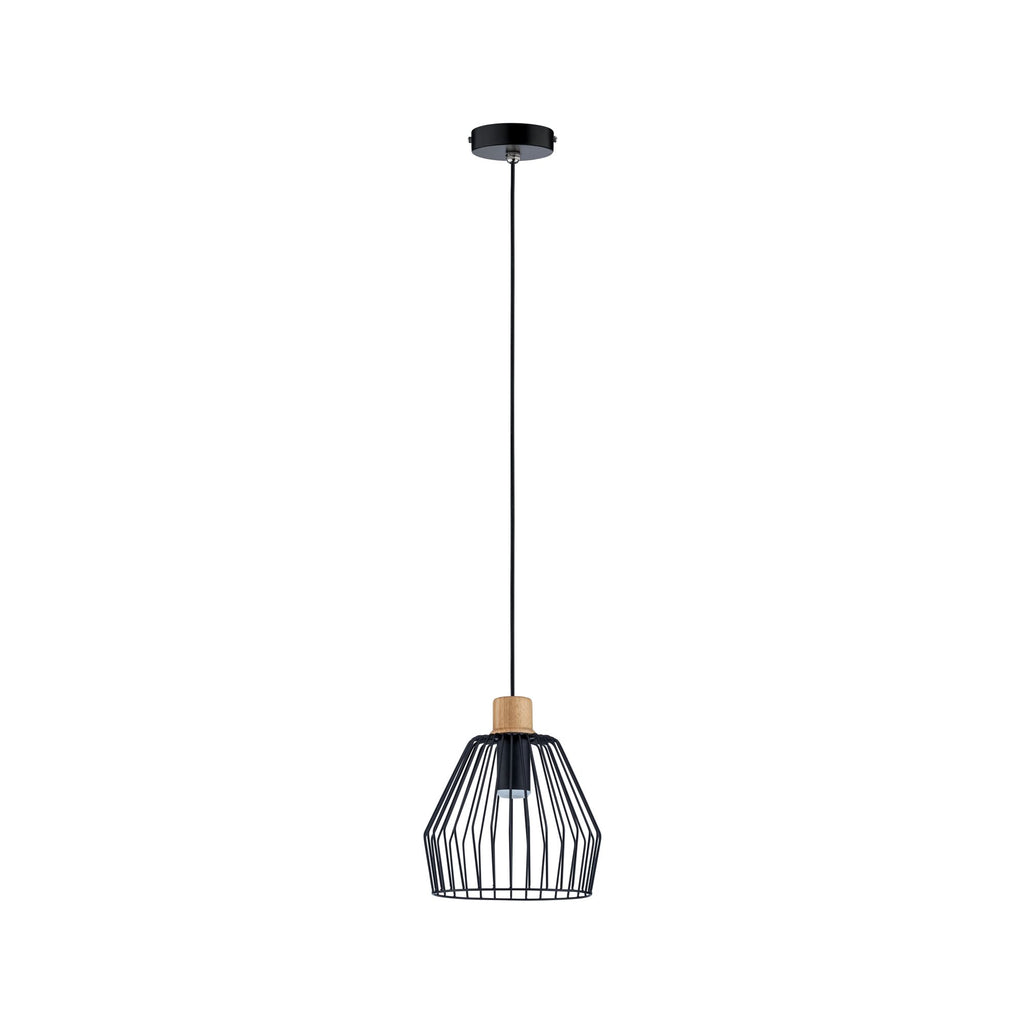 Paulmann Cameo Pendelleuchte IP44 max 20W E27 Schwarz/Holz 230V Metall/Holz