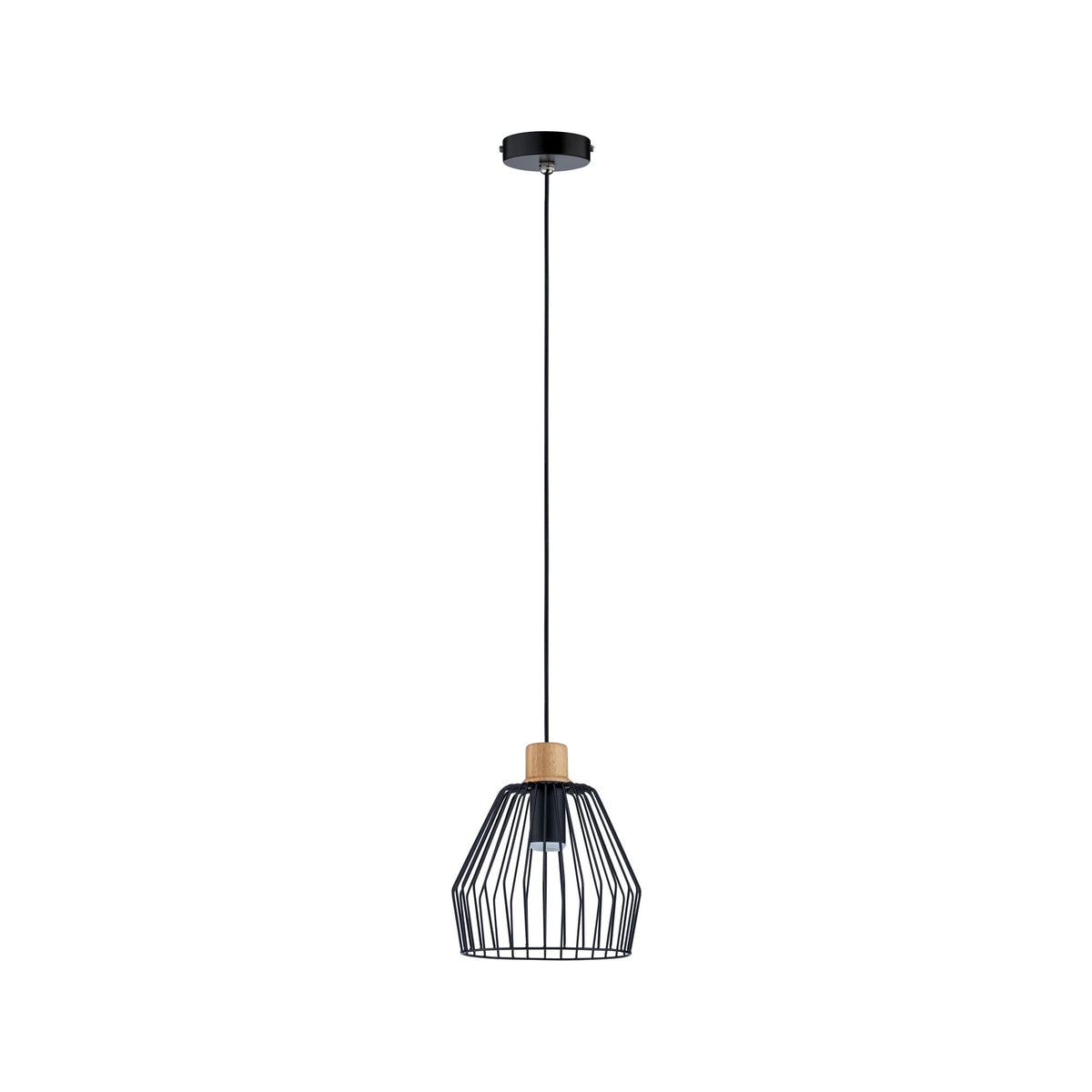 Paulmann Cameo Pendelleuchte IP44 max 20W E27 Schwarz/Holz 230V Metall/Holz