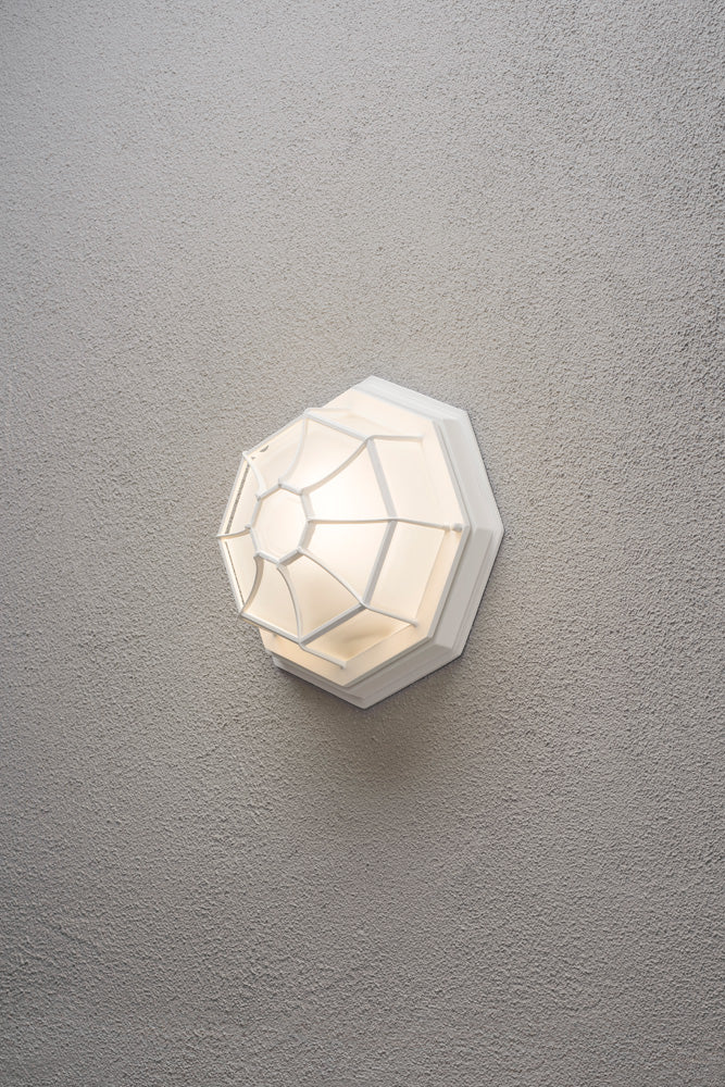 Konstsmide Wand-u. Deckenleuchte, weiss matt, opales Glas