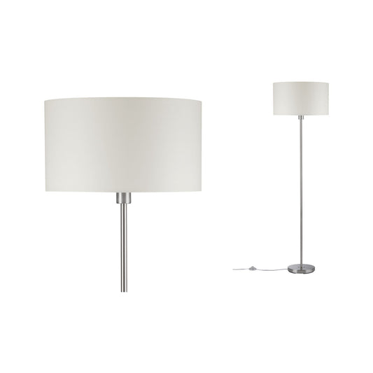 Paulmann Tessa Stehleuchte max.1x60W E27 Creme Eisen gebürstet 230V Metall/Stoff