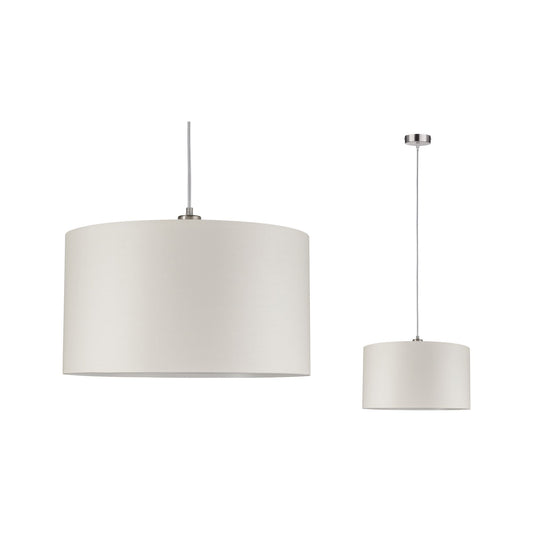 Paulmann Tessa Pendelleuchte max.1x60W E27 Creme Eisen gebürstet 230V Metall/Stoff