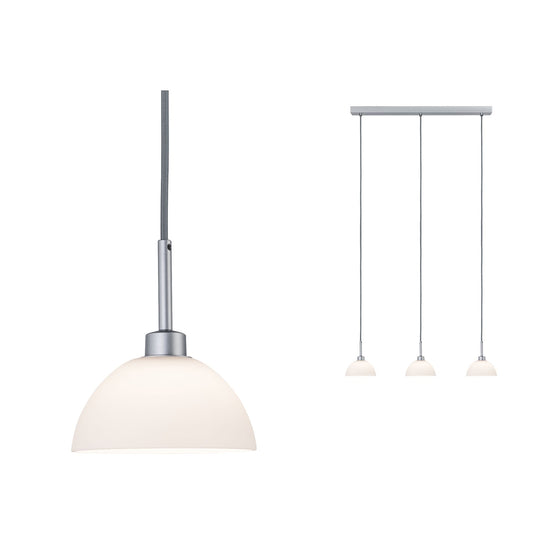 Paulmann Parana Pendelleuchte max.3x40W GU10 Weiß/Chrom matt 230V Glas/Metall