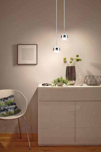 Paulmann Capsule Pendellleuchte LED 1x6W Weiß Chrom 230V Glas/Metall 