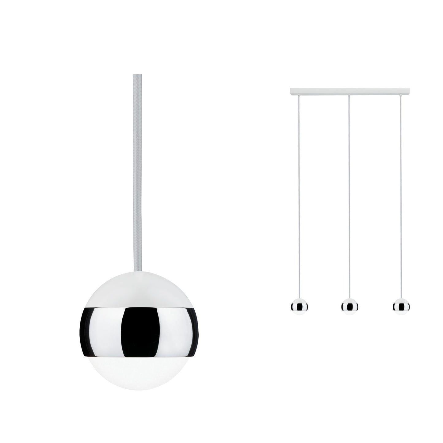 Paulmann Capsule Pendellleuchte LED 3x6W Weiß Chrom 230V Glas/Metall 