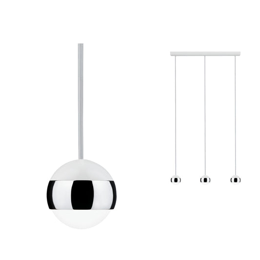 Paulmann Capsule Pendellleuchte LED 3x6W Weiß Chrom 230V Glas/Metall 